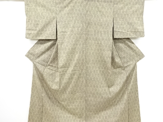 JAPANESE KIMONO / ANTIQUE KIMONO / SILK / TSUMUGI / WOVEN ABSTRACT